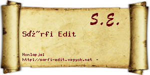 Sárfi Edit névjegykártya